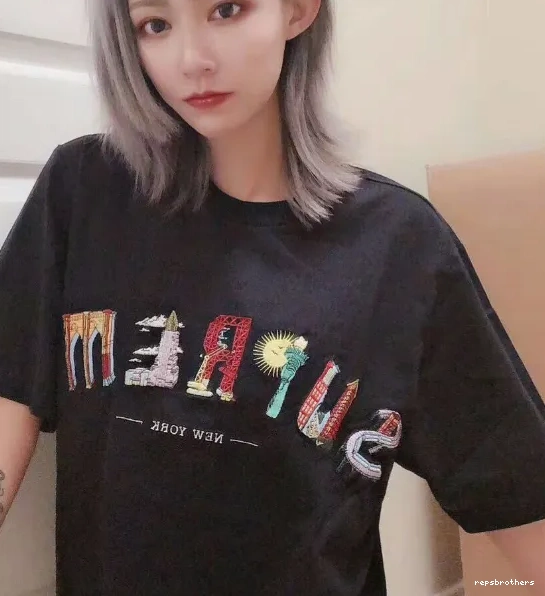 Rainbow XL Logo Embroidery Arc White sleeved Black M L City and Arc 19SS City S Tee T-shirt Short 0516